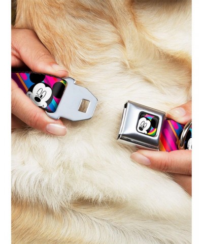 Disney Mickey Mouse Expressions Multi Color Seatbelt Buckle Dog Collar $11.21 Pet Collars