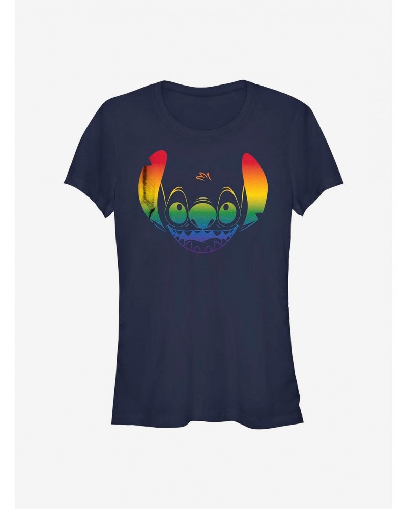 Disney Lilo & Stitch Stitch Face Rainbow Pride T-Shirt $11.95 T-Shirts