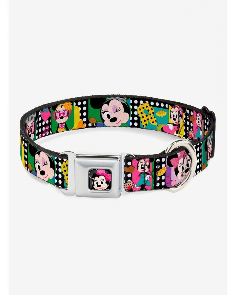 Disney Minnie Mouse Fashion Poses Seatbelt Buckle Dog Collar $10.71 Pet Collars