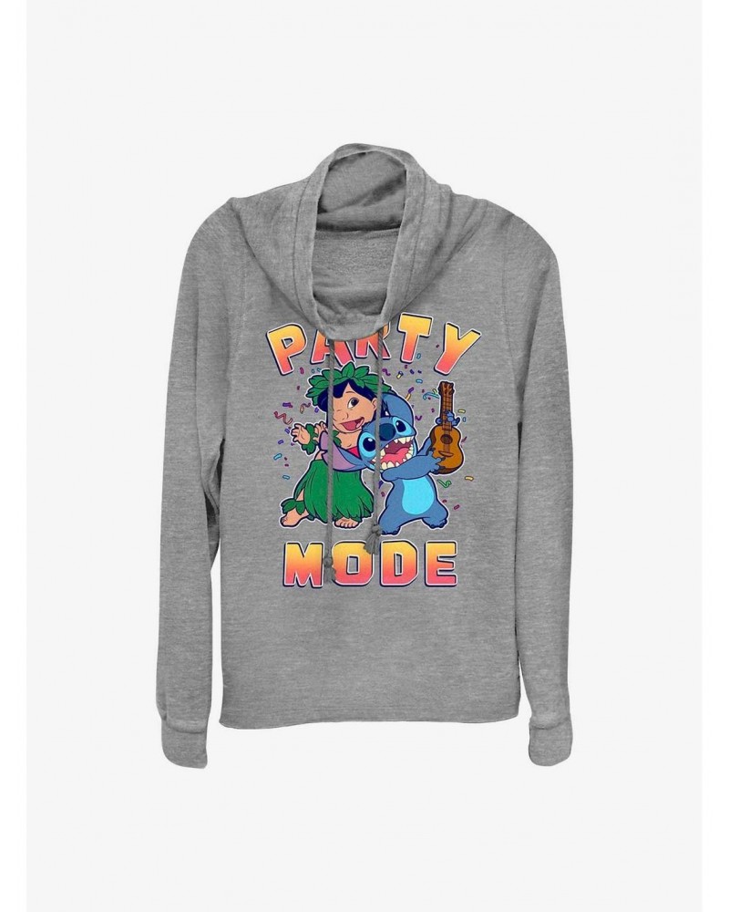 Disney Lilo & Stitch Party Mode Cowl Neck Long-Sleeve Top $17.06 Tops