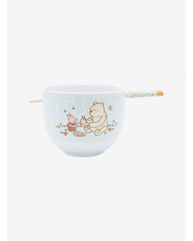 Disney Winnie The Pooh Picnic Scene Ramen Bowl With Chopsticks $6.57 Chopsticks