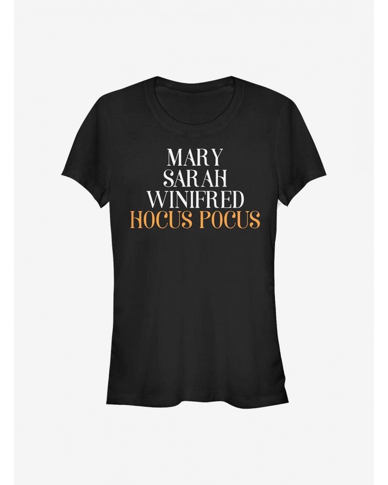 Disney Hocus Pocus Name Stack Girls T-Shirt $10.96 T-Shirts