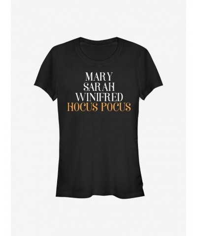Disney Hocus Pocus Name Stack Girls T-Shirt $10.96 T-Shirts