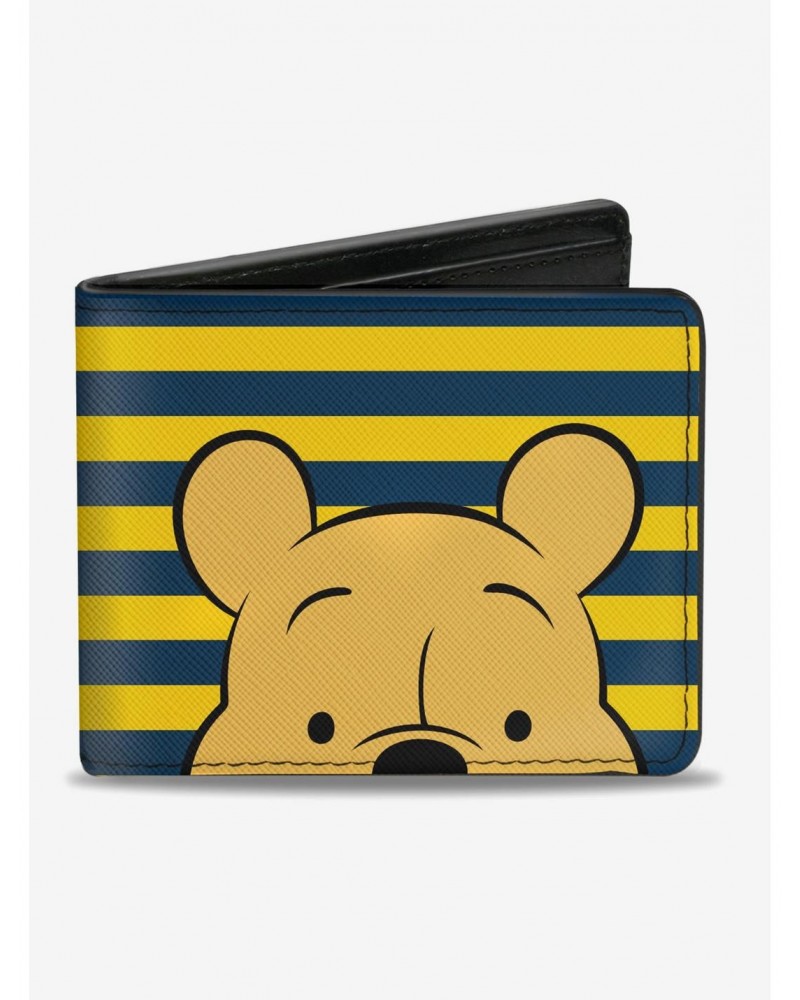 Disney Winnie The Pooh Peeking Striped Bifold Wallet $7.73 Wallets