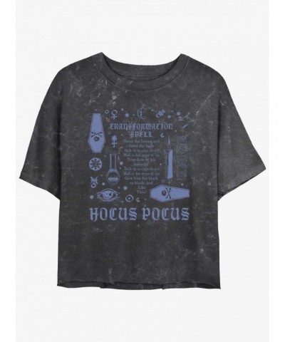 Disney Hocus Pocus Transformation Spell Lyrics Mineral Wash Girls Crop T-Shirt $8.96 T-Shirts