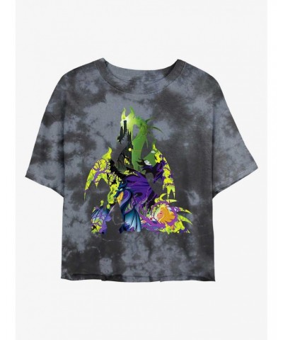 Disney Villains Dragon Form Maleficent Tie-Dye Girls Crop T-Shirt $10.40 T-Shirts