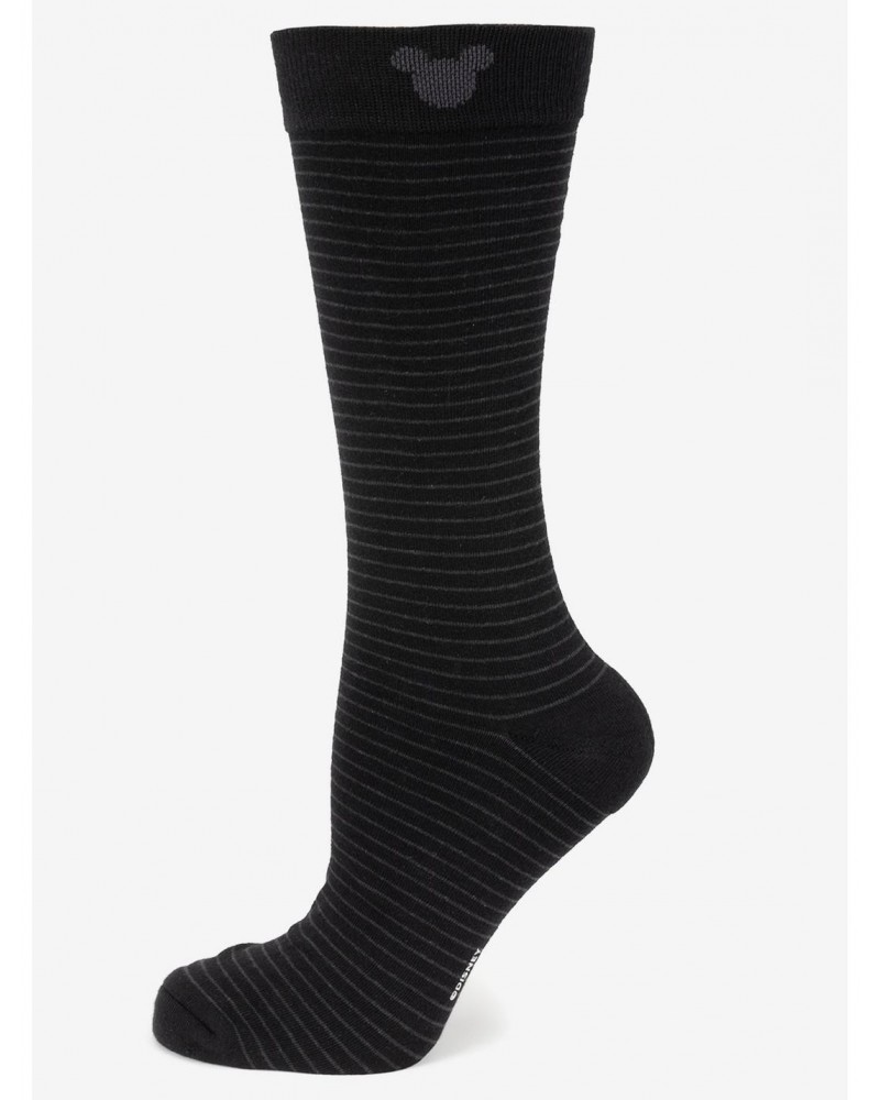 Disney Mickey Mouse Silhouette Stripe Black Men's Socks $7.76 Socks