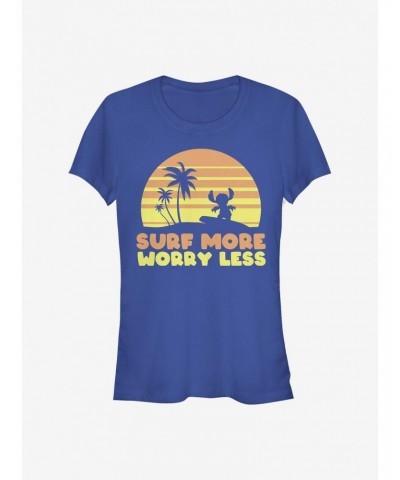 Disney Lilo & Stitch Surf More Worry Less Girls T-Shirt $9.96 T-Shirts