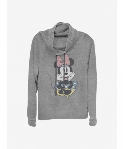 Disney Minnie Mouse Minnie Cute Pose Cowlneck Long-Sleeve Girls Top $16.61 Tops