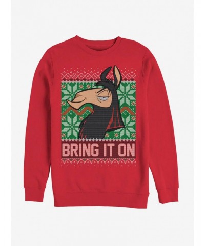 Disney Emperors New Groove Bring It Ugly Christmas Crew Sweatshirt $15.87 Sweatshirts