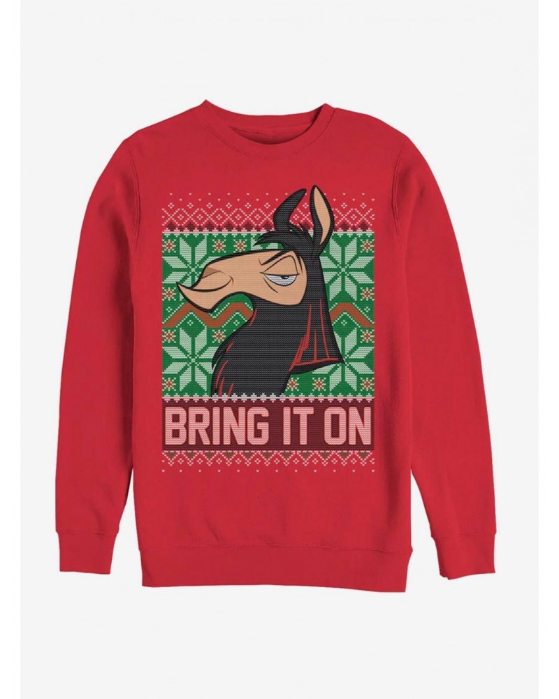 Disney Emperors New Groove Bring It Ugly Christmas Crew Sweatshirt $15.87 Sweatshirts