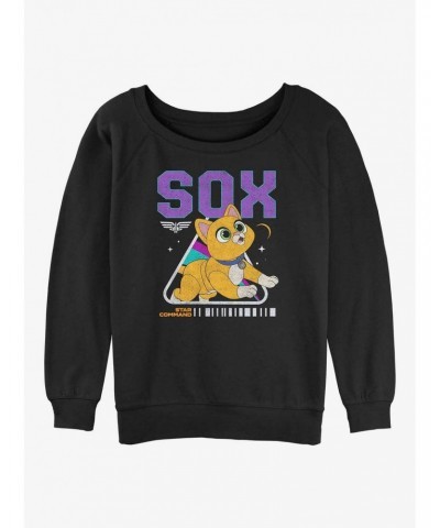 Disney Pixar Lightyear Sox Space Cat Girls Slouchy Sweatshirt $15.87 Sweatshirts