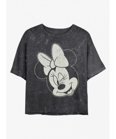 Disney Minnie Mouse Minnie Wink Mineral Wash Crop Girls T-Shirt $8.96 T-Shirts
