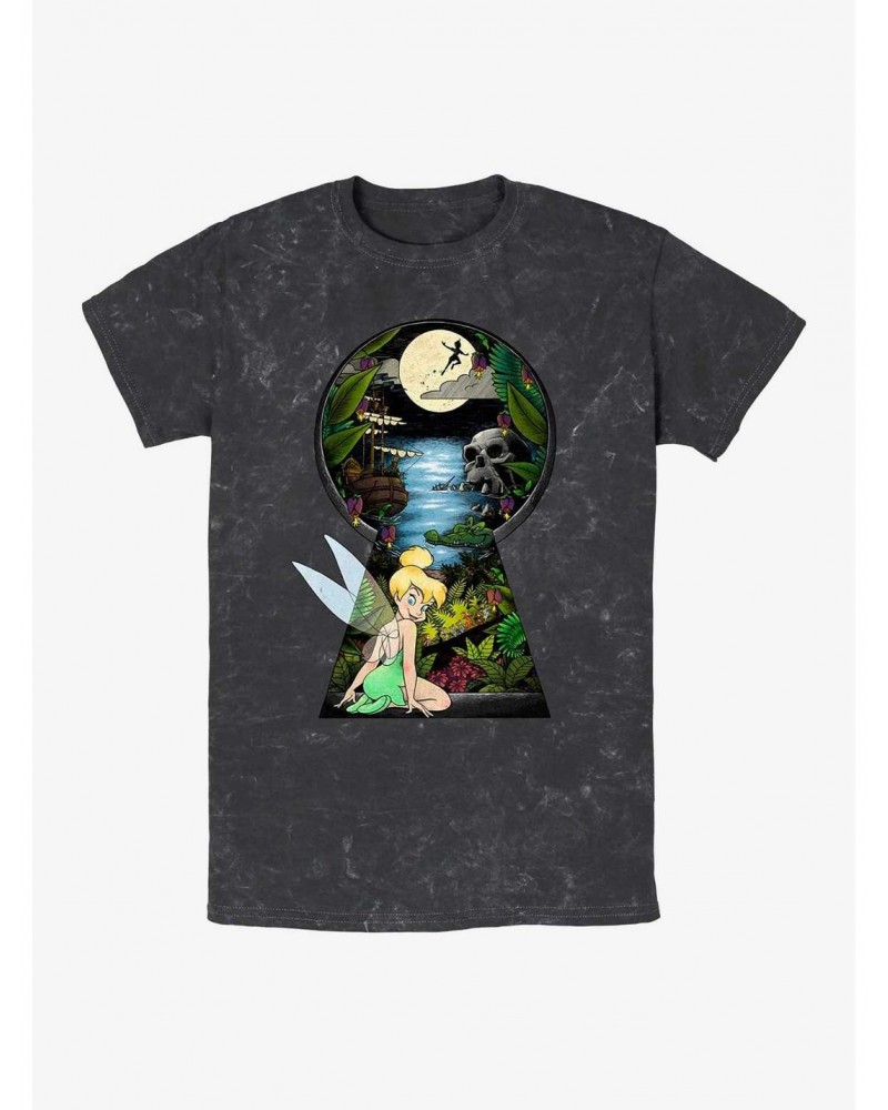 Disney Tinker Bell Keyhole To Neverland Mineral Wash T-Shirt $11.14 T-Shirts