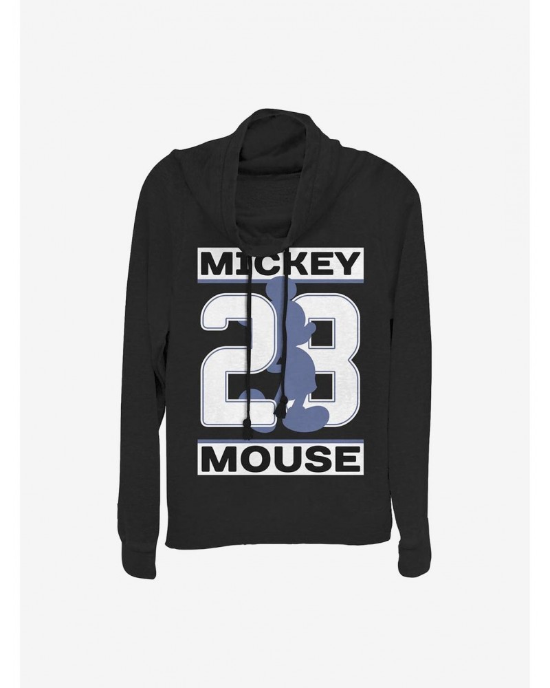 Disney Mickey Mouse Mickey Shadow Date Cowlneck Long-Sleeve Girls Top $21.10 Tops