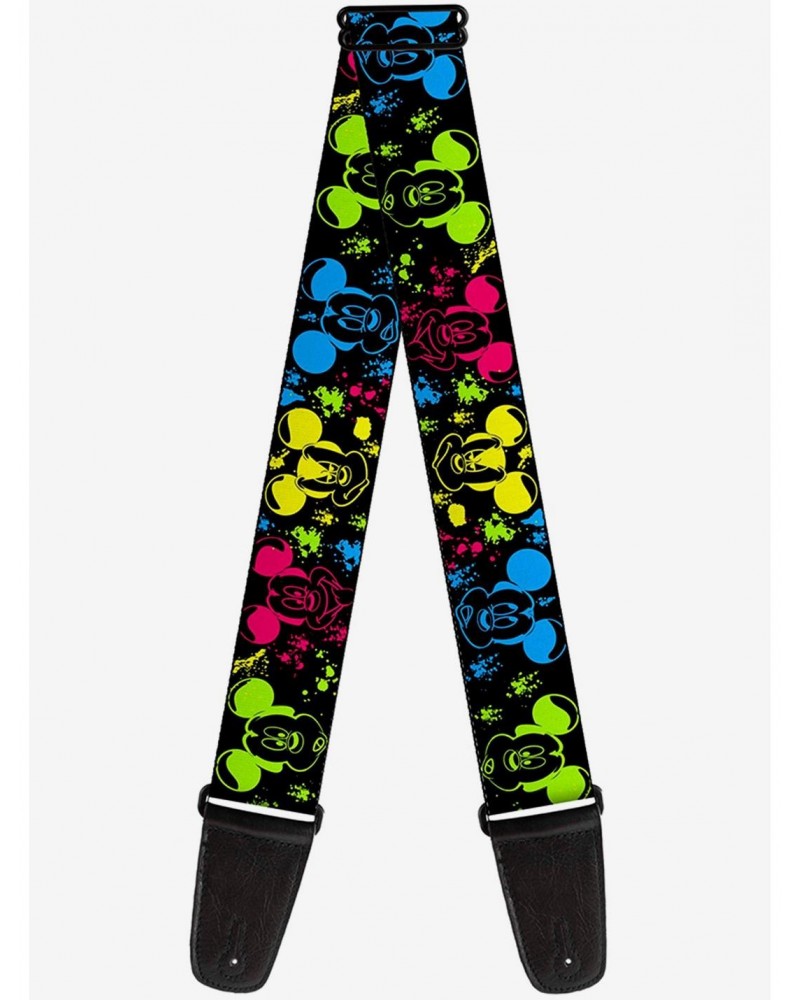 Disney Mickey Mouse Expressions Paint Splatter Neon Guitar Strap $11.45 Guitar Straps
