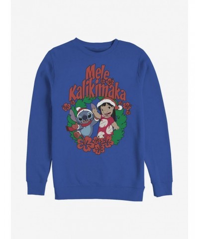 Disney Lilo & Stitch Mele Kalikimaka Crew Sweatshirt $13.65 Sweatshirts