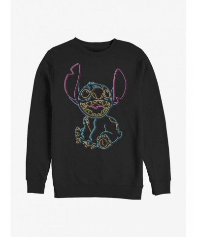 Disney Lilo & Stitch Neon Stitch Crew Sweatshirt $15.50 Sweatshirts