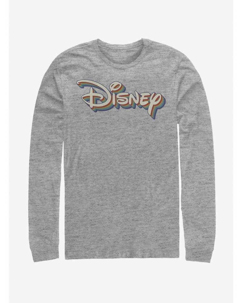 Disney Classic Disney Retro Rainbow Logo Long-Sleeve T-Shirt $11.19 T-Shirts