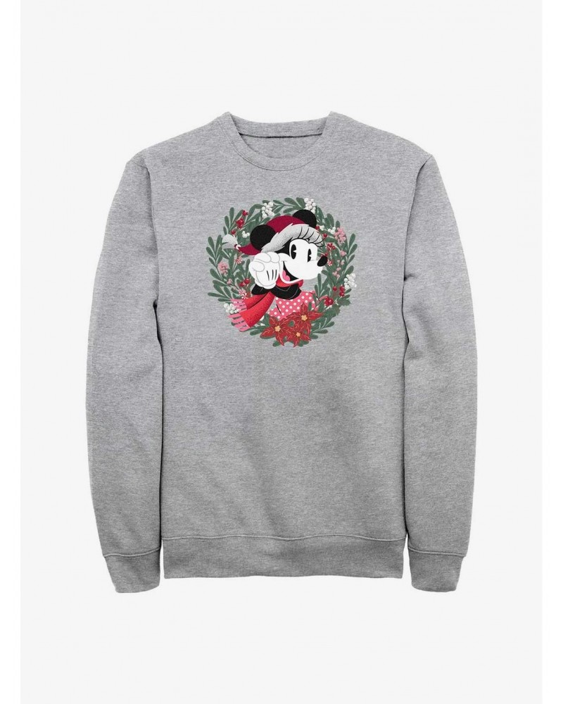 Disney Minnie Mouse Christmas Wreath Sweatshirt $13.28 Sweatshirts