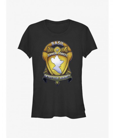 Disney The Great Mouse Detective Basil Badge Girls T-Shirt $10.71 T-Shirts