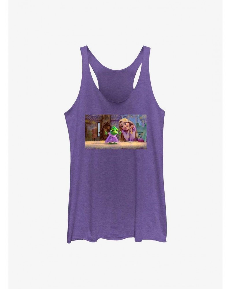 Disney Tangled Pascal Art Mood Girls Raw Edge Tank $11.66 Tanks