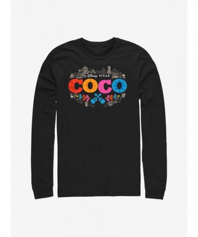 Disney Pixar Coco Artistic Logo Long-Sleeve T-Shirt $14.81 T-Shirts