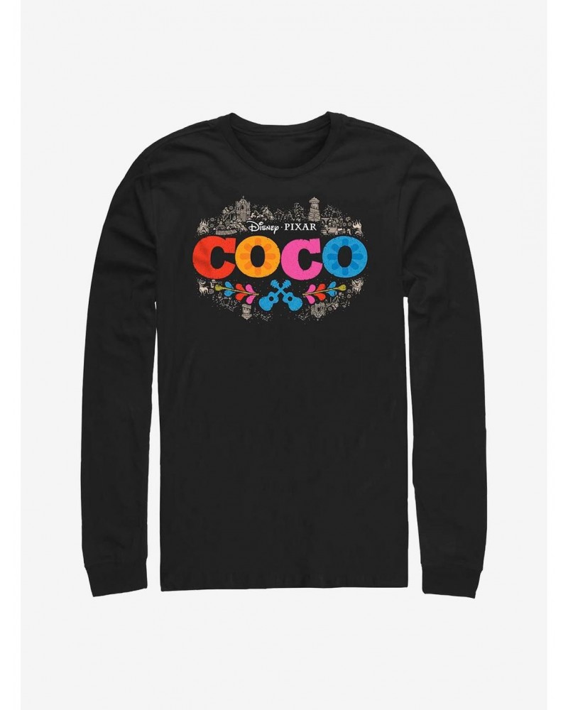 Disney Pixar Coco Artistic Logo Long-Sleeve T-Shirt $14.81 T-Shirts