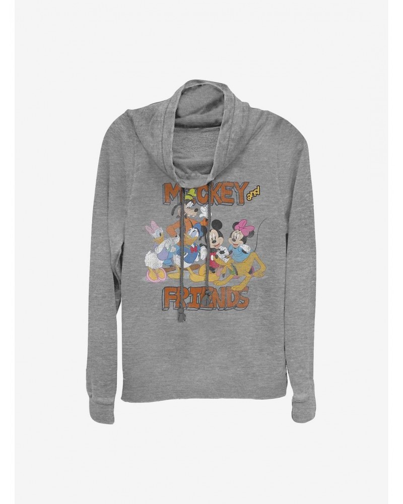 Disney Mickey Mouse And Friends Besties Cowlneck Long-Sleeve Girls Top $20.65 Tops