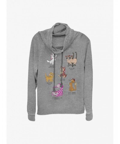 Disney Cats Breeds Cowlneck Long-Sleeve Girls T-Shirt $16.61 T-Shirts