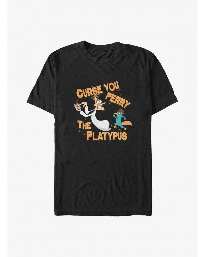 Disney Phineas and Ferb Curse You Perry The Platypus Big & Tall T-Shirt $10.17 T-Shirts