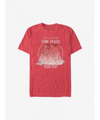 Disney Princesses Shine Bright From Dad Holiday T-Shirt $8.60 T-Shirts