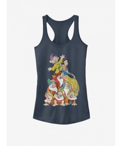 Disney Snow White Distressed Squad Dwarf Stack Girls Tank $8.47 Tanks