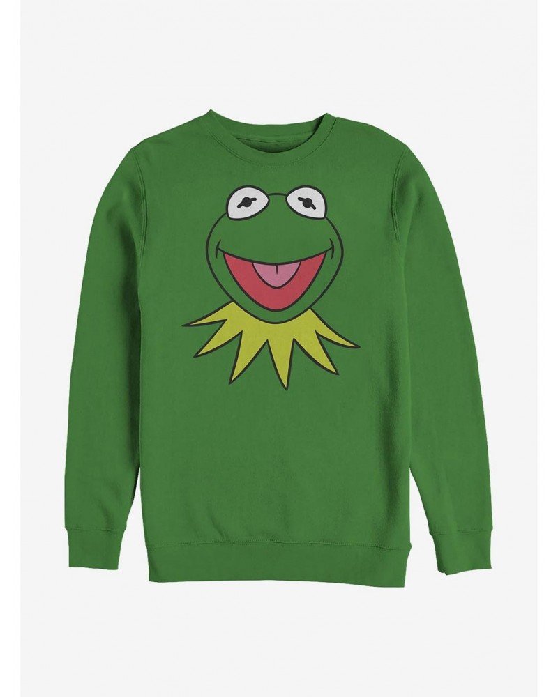 Disney The Muppets Kermit Big Face Crew Sweatshirt $14.76 Sweatshirts