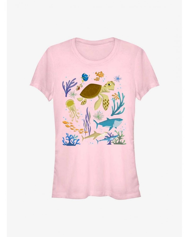 Disney Pixar Finding Nemo Earth Day Sea Scene Girls T-Shirt $8.47 T-Shirts