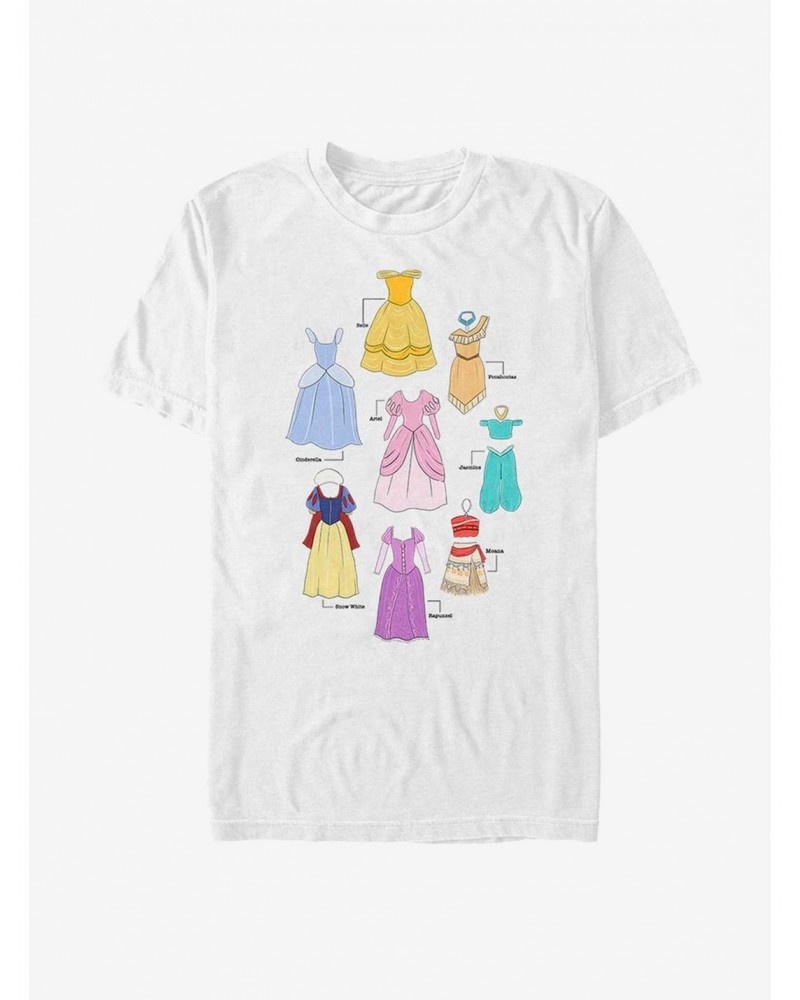 Disney Princess Classic Textbook Dresses T-Shirt $11.71 T-Shirts
