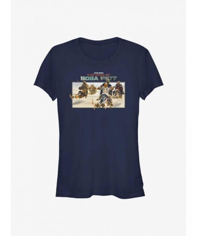 Star Wars The Book of Boba Fett Speeder Bike Pursuit Girls T-Shirt $10.21 T-Shirts