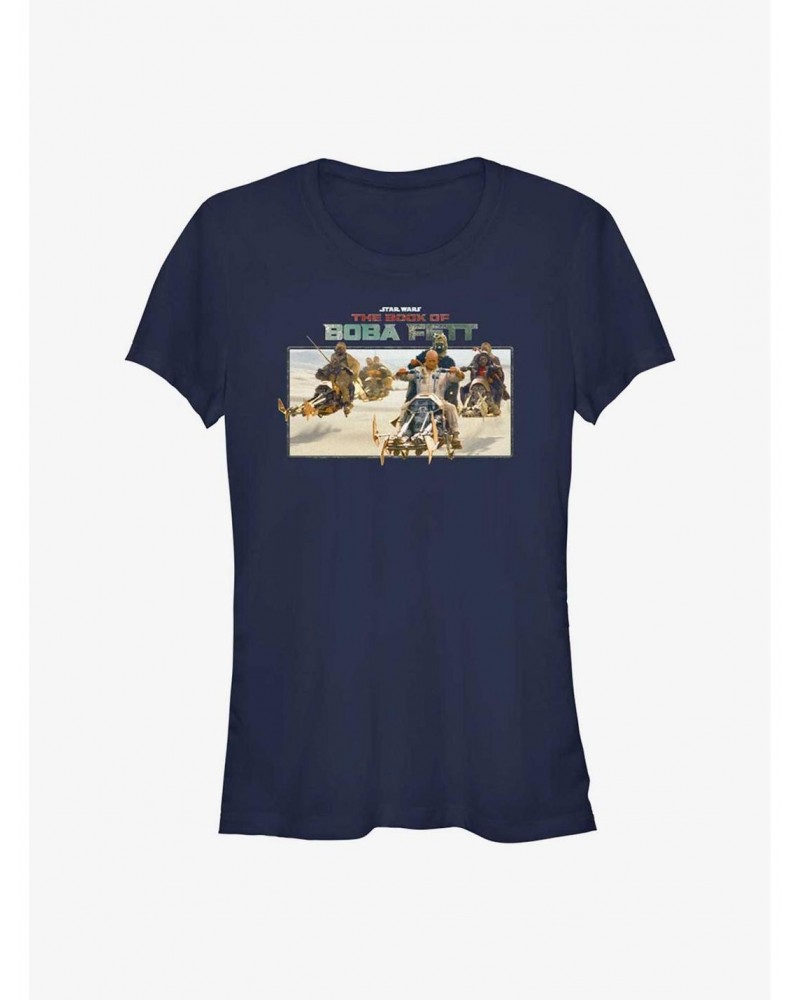 Star Wars The Book of Boba Fett Speeder Bike Pursuit Girls T-Shirt $10.21 T-Shirts