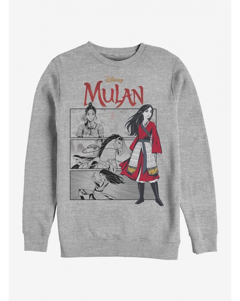 Disney Mulan Mulan Comic Panels Crew Sweatshirt $15.13 Sweatshirts