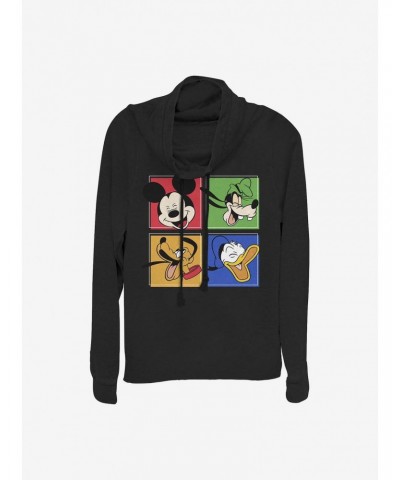 Disney Mickey Mouse And Friends Square Cowlneck Long-Sleeve Girls Top $15.27 Tops