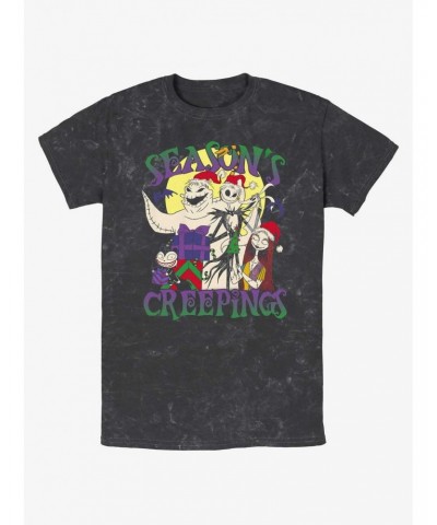 Disney The Nightmare Before Christmas Season's Creepings Mineral Wash T-Shirt $9.84 T-Shirts