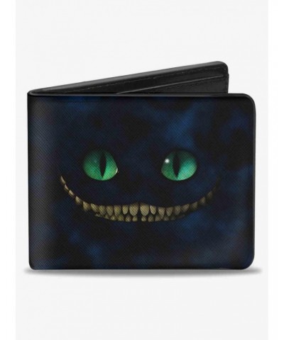 Disney Tim Burton's Alice In Wonderland Cheshire Cat Eyes Teeth Tree Pose Smokey Bifold Wallet $8.57 Wallets