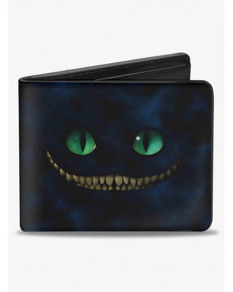 Disney Tim Burton's Alice In Wonderland Cheshire Cat Eyes Teeth Tree Pose Smokey Bifold Wallet $8.57 Wallets