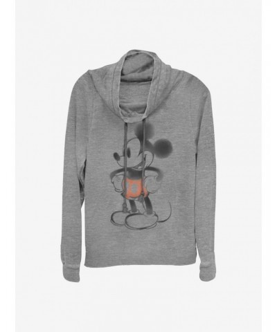 Disney Mickey Mouse Mickey Watery Cowlneck Long-Sleeve Girls Top $17.06 Tops