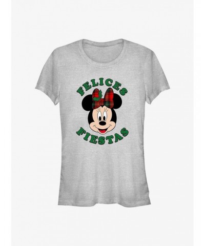 Disney Minnie Mouse Felices Fiestas Happy Holidays in Spanish Girls T-Shirt $7.47 T-Shirts