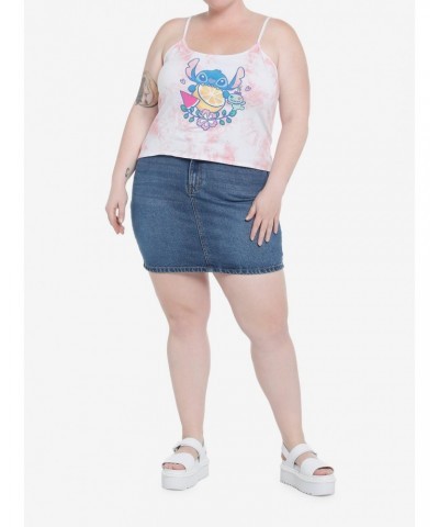 Disney Lilo & Stitch Fruit Tie-Dye Crop Girls Tank Top Plus Size $14.83 Tops