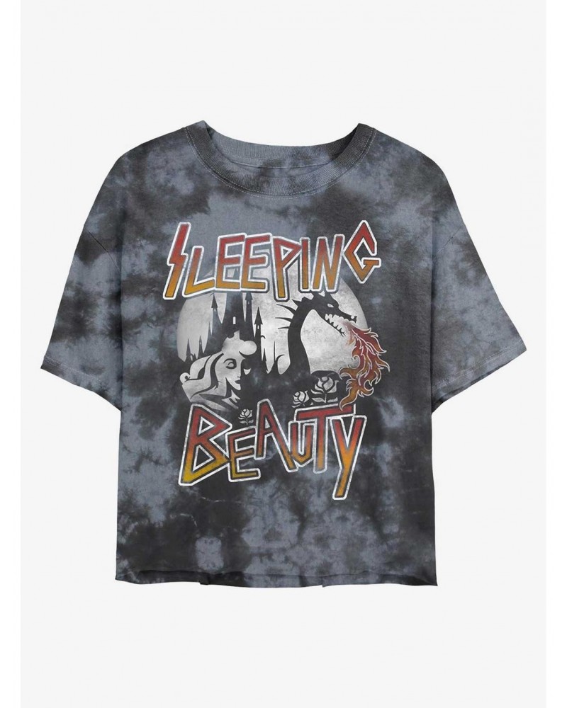 Disney Sleeping Beauty Beauty Sleep Tie-Dye Girls Crop T-Shirt $12.14 T-Shirts
