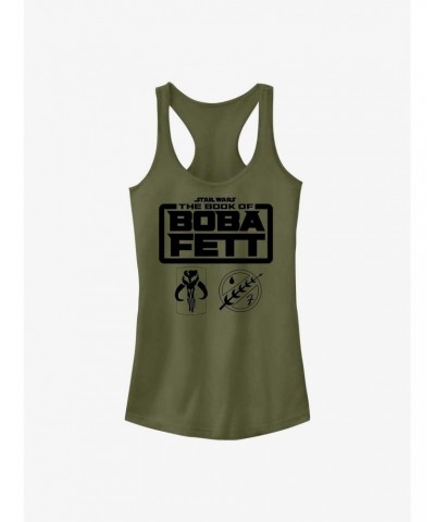 Star Wars The Book Of Boba Fett Boba Fett Armor Logo Girls Tank Top $11.21 Tops