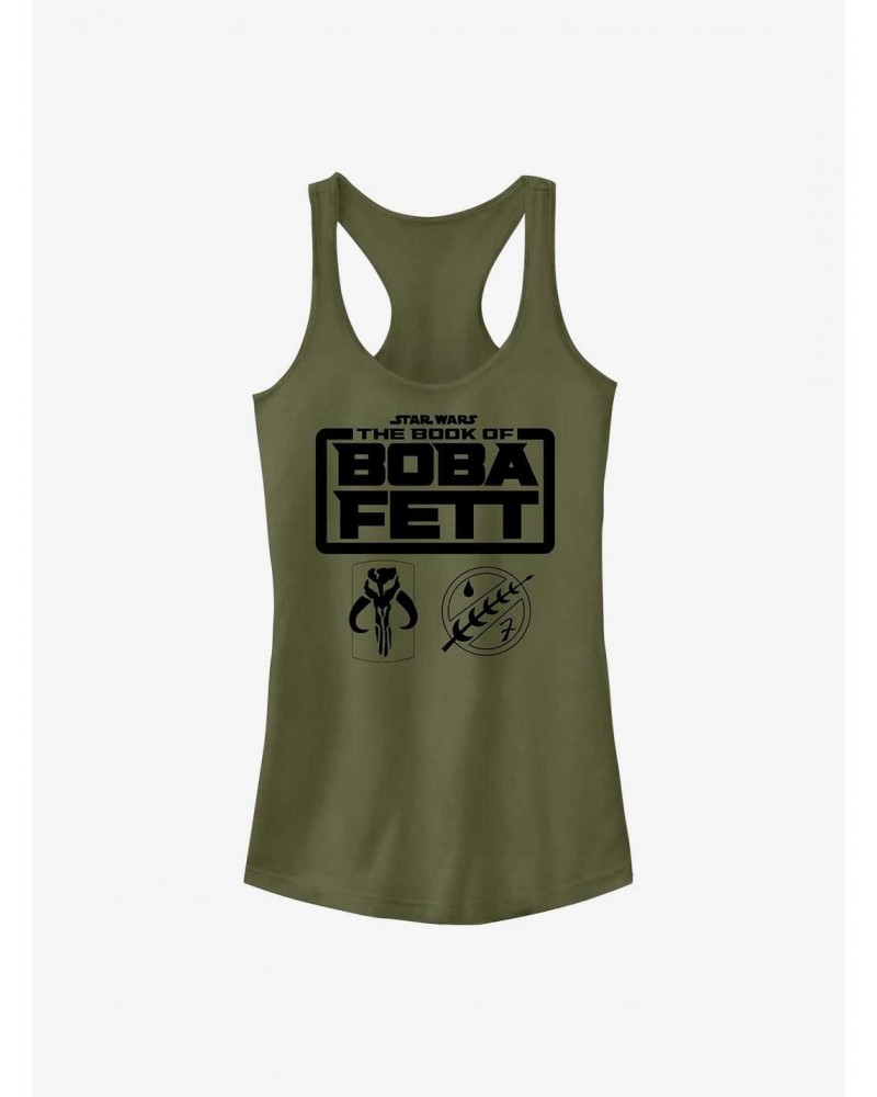 Star Wars The Book Of Boba Fett Boba Fett Armor Logo Girls Tank Top $11.21 Tops