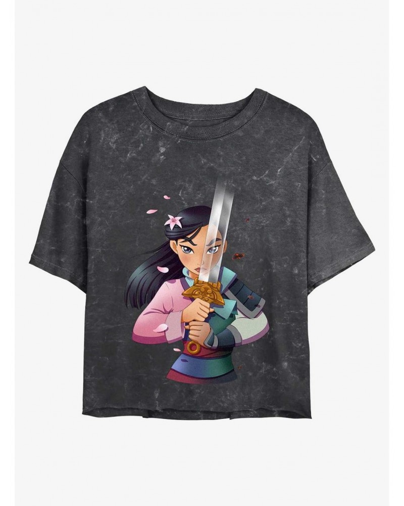 Disney Mulan Anime Mulan Mineral Wash Crop Girls T-Shirt $9.83 T-Shirts